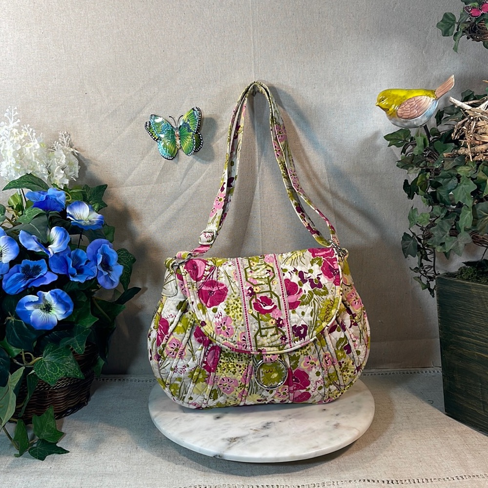 VERA BRADLEY PINK & GREEN Shoulder/Crossbody Bag